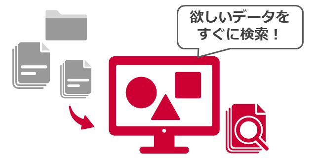 「欲しいデータをすぐに検索!」のイメージ画像