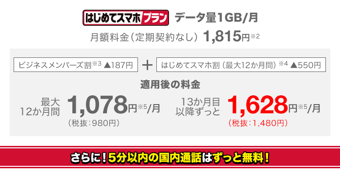 はじめてスマホプラン