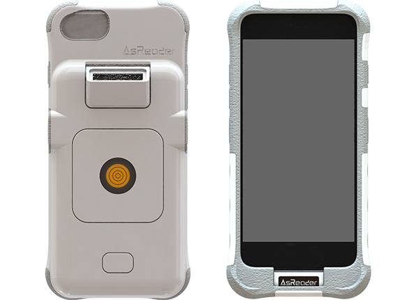 イメージ画像:スマートフォンに装着する一体型ハンディーターミナル