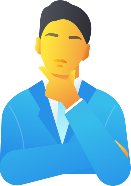 悩んでいる男性のイラスト